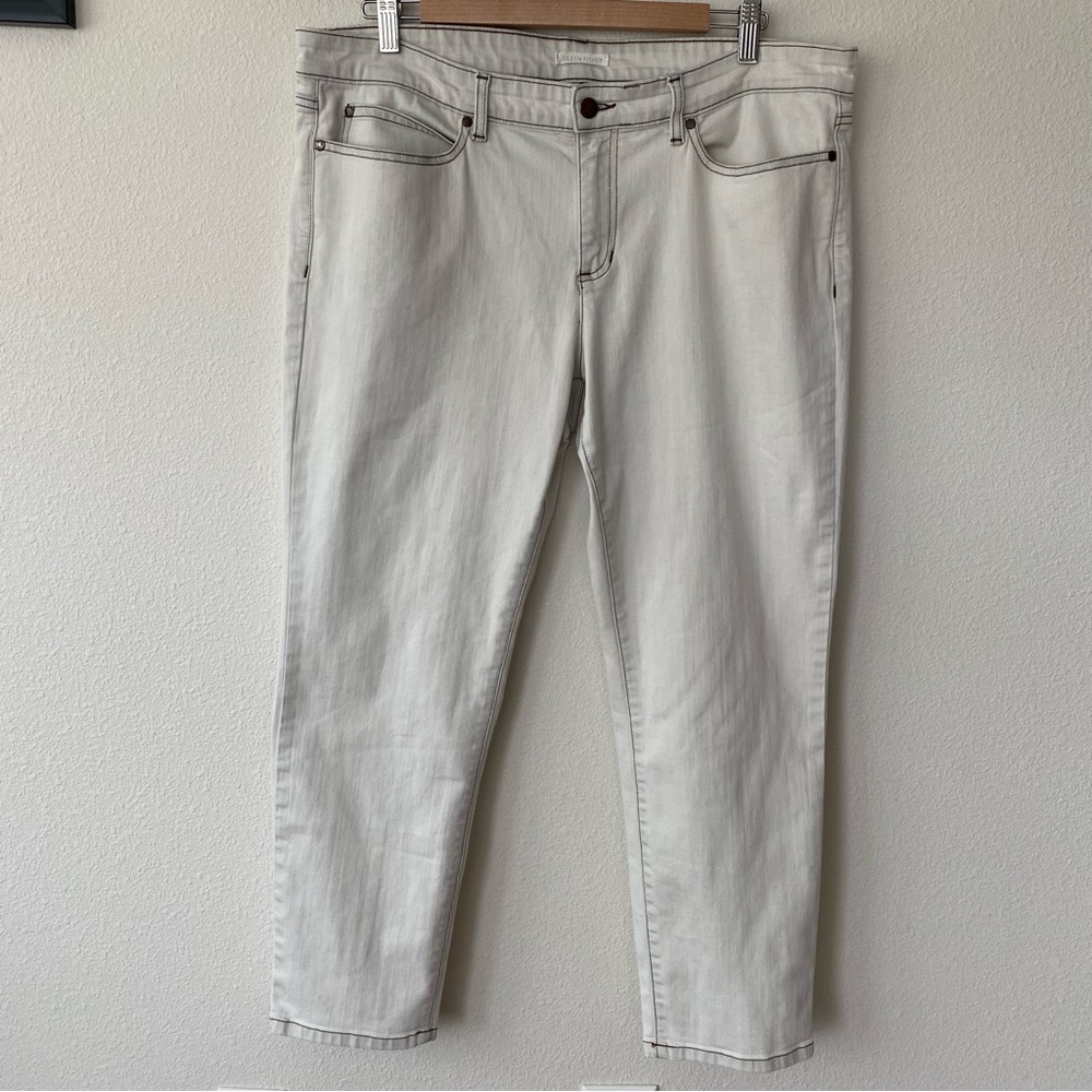 Eileen Fisher | Women's Organic Cotton Blend Stretch Skinny Jean Size 14 Gray - Picture 2 of 8